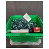 Plastic bin of Christmas lights Plastic bin of Christmas lights