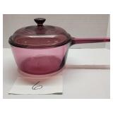 Vision purple pot with lid