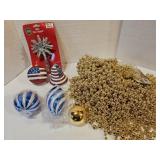 Gold beaded garland and more