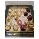 Hand blown glass decorative holiday ornaments