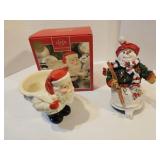 Lenox Santa and snowman stocking holder