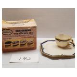 Tea cup with saucer plus egg cooker