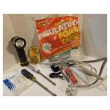 Flash light, screwdrivers, and more lot