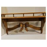 Decorative wood shelf with bow