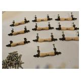 10 vintage glazed ceramic  drawer pulls