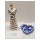 Goebel Lady & Wedgewood trinket dish