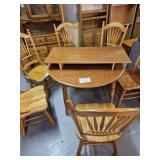 Early solid wood table with 6 beautiful oak chairs