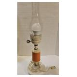 Vintage milk glass electric oil lamp