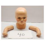 Efffanbee Rosemary open mouth Head & arms