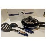 Smart home 5pc metallic blue cookware set