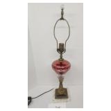 Vintage red cut to clear lamp - 26'