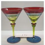 Hand painted Martini glasses- 2