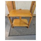 Solid wood 2 tier side table