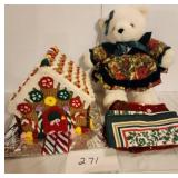 Crochet gingerbread house, bear plus