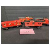 Vintage metal train cars