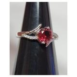 Roseberry Crystal / white cz .925 sterling ring