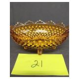 Fenton amber candy dish