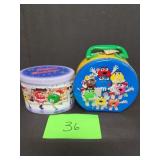 M&Ms lunch box and 1999 tin