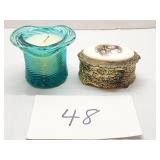 Vintage trinket box & candle holder Vintage trinket box & candle holder