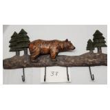 Bear 4 hook wall decor - 18"