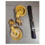 Finish mower blades and wheels Finish mower blades and wheels