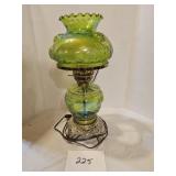 Early Green iridescent hurricane lamp Early Green iridescent hurricane lamp
