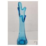 Blue blown swung vase