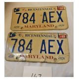 1980 bicentennial MD license plates 1980 bicentennial MD license plates