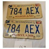 1980 bicentennial MD license plates