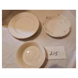 4 gold rim plates and misc. 4 gold rim plates and misc.