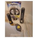 Misc. Lot- flashlights wireless headset Misc. Lot- flashlights wireless headset