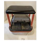 Rolling work stool and storage box Rolling work stool and storage box