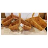Handcrafted baskets 2 large 1 small Handcrafted baskets 2 large 1 small