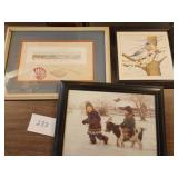 3 wall pictures signed 3 wall pictures signed