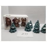 Christmas decorations,  trees & mice