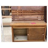 WOODEN BENCH w/ STORAGE; 38x17x37