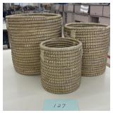 Set Of 3 Woven Snake Charmer Baskets