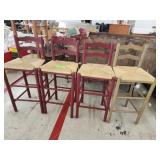 Bamboo seat bar stools - 4