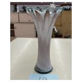 11.5" VINTAGE WHITE AND PINK VASE