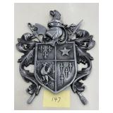 SHIELD MEDIAEVAL WALL DECOR METAL ART 18x22