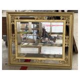 HANGING MIRRORED SHELVING; 39x6x33