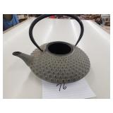 Gray cast iron teapot