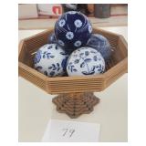 Glass balls and basket