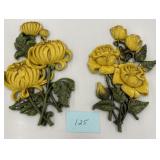 Scirocco Yellow Floral Wall Hanging 2 Plaques