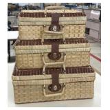 3 Woven Picnic Baskets