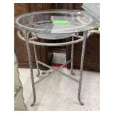 METAL & GLASS OUTDOOR TABLE