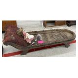 ANTIQUE CHAISE LOUNGE; 69x21x21