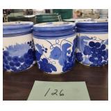 Design Pak Ceramic White/Blue Grapes/Leaves