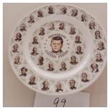 Vintage Ceramic Presidents collectible plate