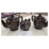 1950s Japan Brown Betty Painted teapots -3